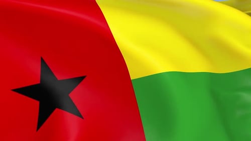 Waving Guinea-Bissau National Flag Loop Animation