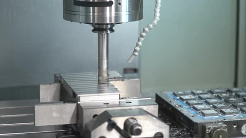 Cnc Machine Is Processing Aluminum