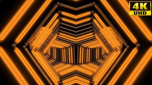 Abstract Geometric Neon Tunnel Seamless Loop