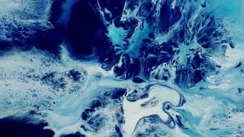 Abstract Blue Paint Swirls and Blends