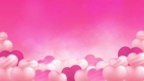 Romantic Pink Hearts Loop Background for Love Content