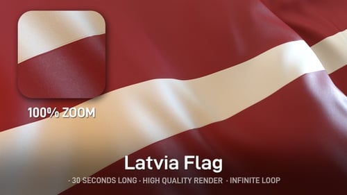 Waving Flag of Latvia Realistic Animation Loop