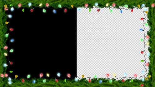 Animated Christmas Garland Frame with Lights