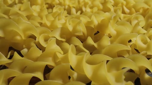 Close Up of Uncooked Curly Noodles