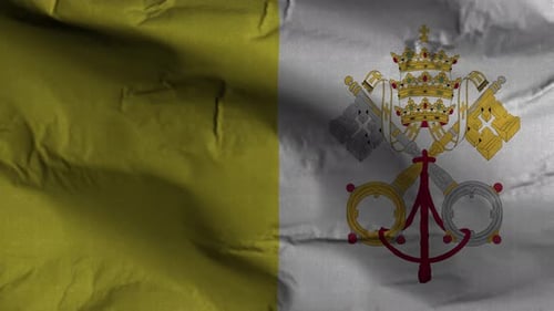 Vatican City Flag Waving Animation