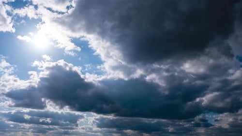 Clouds Flowing Across a Bright Blue Sky