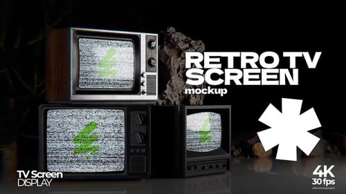 Retro Television Screen Mockup Logo Reveal