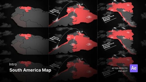 Intro - South America Map After Effects Project Files