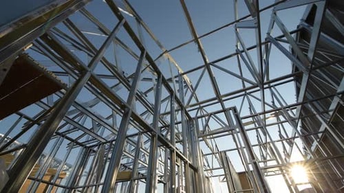 Building Frame Construction with Steel Beams