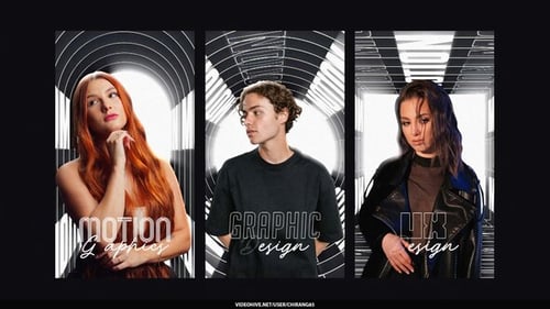 Dynamic Geometric Lines Vertical Stories Opener