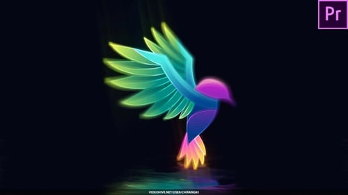 Vibrant Neon Line Art Logo Reveal Animation