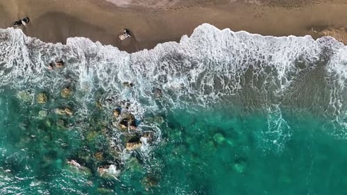Wild beach on the Mediterranean Sea 4 K