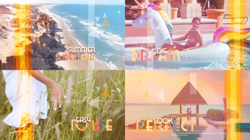 Dynamic Summer Slideshow Opener with Modern Geometric Transitions