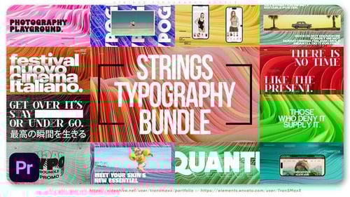 Strings Typography Bundle - Adobe Premiere Pro Collection