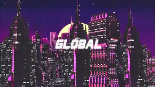Retro Cyber City Background Global