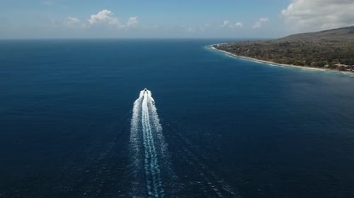 Motorboat Sea Aerial View