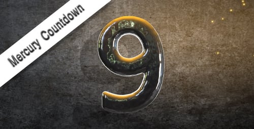 Abstract Fluid Numeric Countdown Animation with Particles