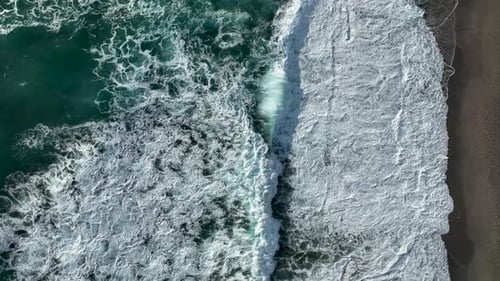 Sea waves in a storm aerial view 4 K