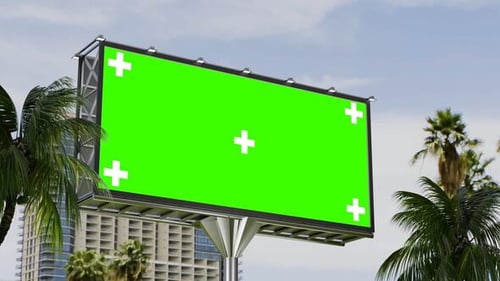 Billboard Banner Mockup green screen