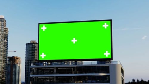 Billboard Banner Mockup Green Screen