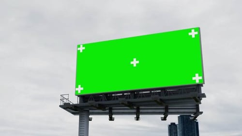 Billboard Banner Mockup Green Screen