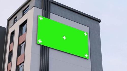 Billboard Banner Mockup Green Screen