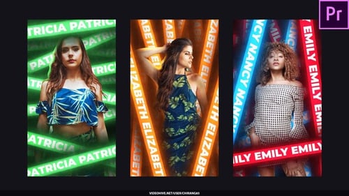 Animated Neon Text Vertical Stories Template