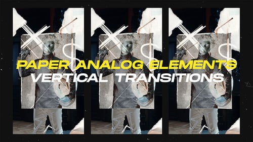 Paper Analog Elements Vertical Transitions || After Effects