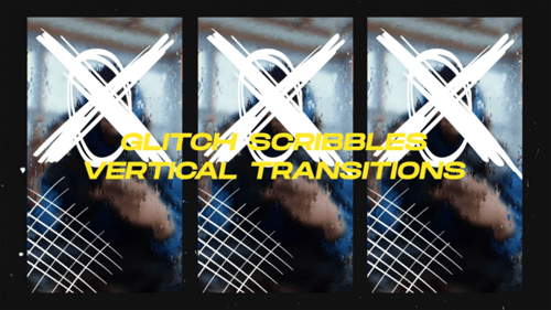 Glitch Scribble Vertical Video Transitions Pack