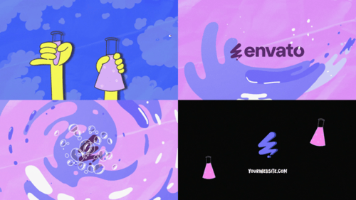 Animated Chemical Fluid Splash Logo Reveal