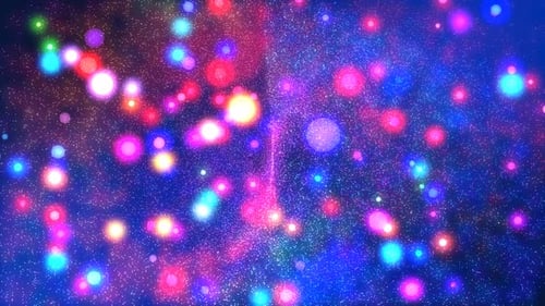 Colorful Particle Bokeh Lights Celebration Background