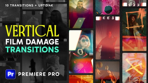 Vintage Film Damage Transitions for Vertical Video Content