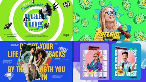 Introdução à tipografia criativa e montagem de fotos — Títulos exclusivos e modelos de apresentação de slides MOGRT