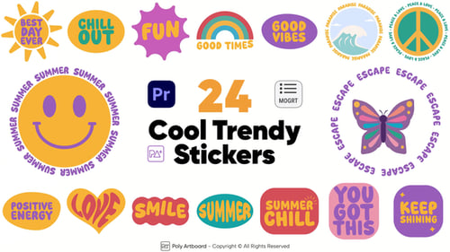 Dynamic Retro Stickers with Positive Messages and Playful Typography