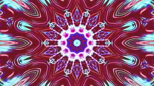 Abstract Kaleidoscope Pattern Loop with Vibrant Neon Colors