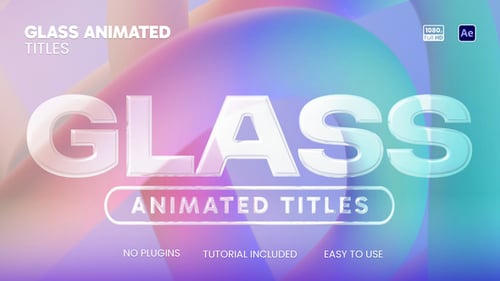Elegant Glass Text Titles with Flowing Abstract Backgrounds