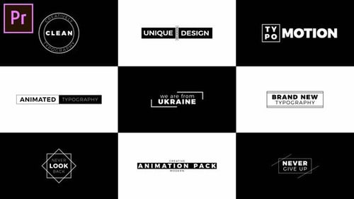 Clean Minimal Kinetic Typography Titles Pack
