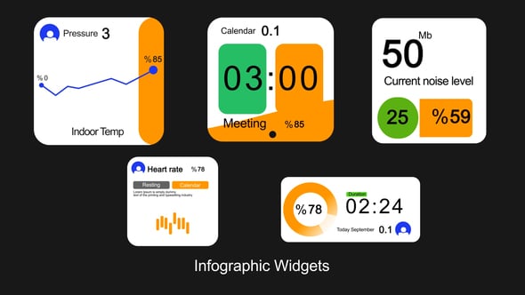 Animated Data Visualization Widgets for Clean UI Design, Elements ft ...