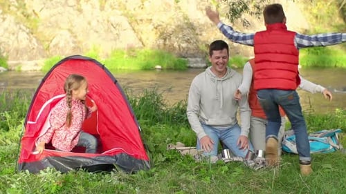 Loving Family on Camping Vacations