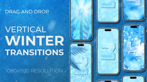 Frosted Vertical Transitions for Social Media with Winter Snow Effects