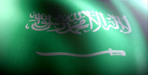 Saudi Arabia Flag Waving Loop Motion Background