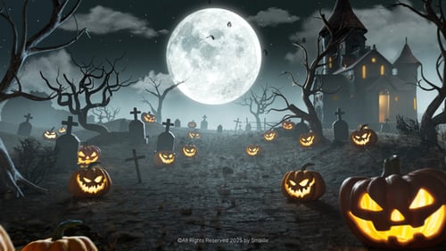 Spooky Graveyard Halloween Logo Reveal