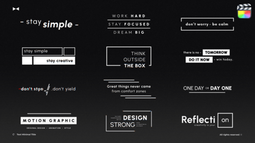 Text Minimal Titles \ FCPX