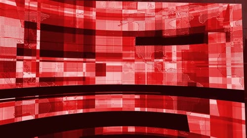 Abstract Red Digital Data Background Animation with World Map