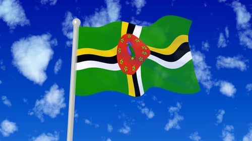 3D Animated Waving Flag of Dominica