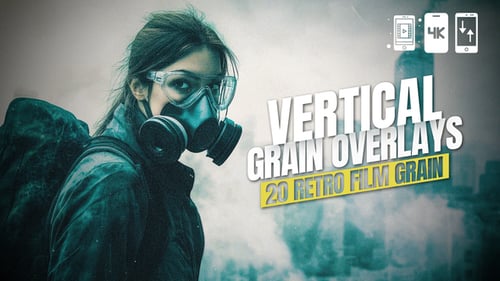 20 Retro Film Grain Vertical Overlays For Premiere Pro