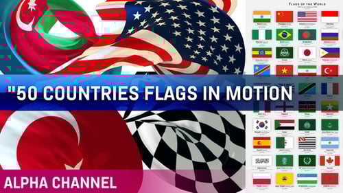 Realistic 3D Waving Flags Transitions for Global Projects