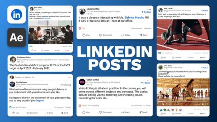 LinkedIn Post UI Mockups, Elements ft. social media & UI - Envato