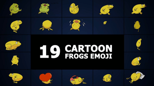 Cartoon Frogs Emoji for After Effects