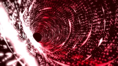 4K Red Digital Tunnel Background Seamless Loop